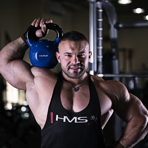 KNV04 BLUE KETTLEBELL ŻELIWNY POKRYTY WINYLEM HMS HMS