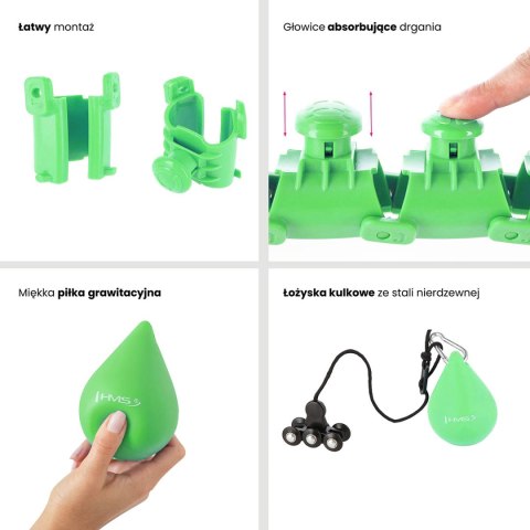 HHW01 HULA HOP GREEN Z WYPUSTKAMI I OBCIĄŻNIKIEM HMS HMS