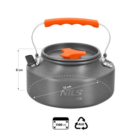 NC17118 CZAJNIK TURYSTYCZNY Z POKRYWKĄ  1,1 L NILS CAMP NILS CAMP