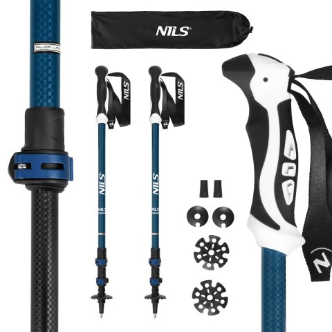 TK8601 BLUE KIJE TREKKINGOWE ALUMINIOWE NILS NILS