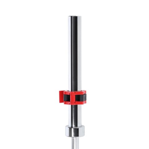 GO450 (+ ZG1000R) GRYF OLIMPIJSKI 18.5KG 2200MM HMS Z ZACISKAMI LOCK JAW RED HMS PREMIUM