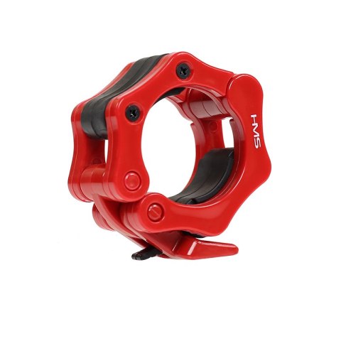 GO450 (+ ZG1000R) GRYF OLIMPIJSKI 18.5KG 2200MM HMS Z ZACISKAMI LOCK JAW RED HMS PREMIUM