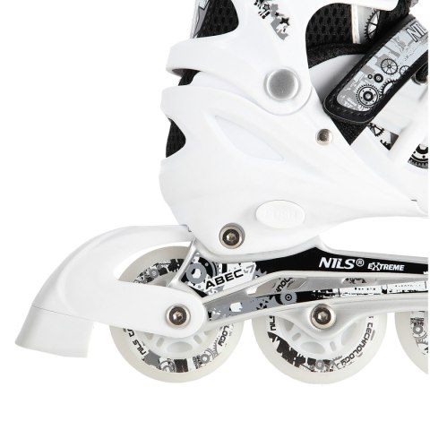 NH10905 4w1 BIAŁE LED ROZM. M(35-38) ŁYŻWOROLKI Z WYM. PŁOZĄ HOKEJOWĄ NILS EXTREME NILS EXTREME