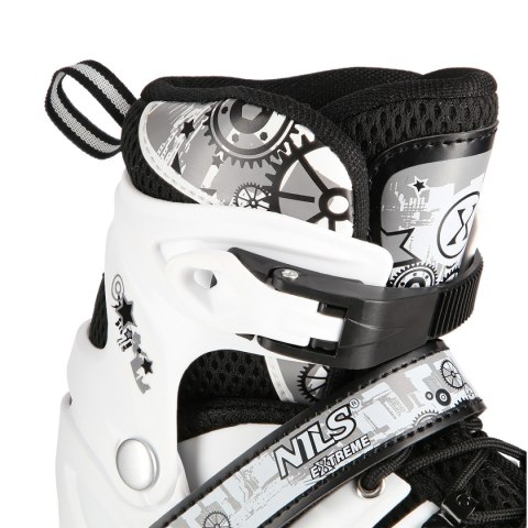 NH10905 4w1 BIAŁE LED ROZM. S(31-34) ŁYŻWOROLKI Z WYM. PŁOZĄ HOKEJOWĄ NILS EXTREME NILS EXTREME