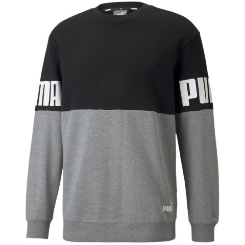 Bluza męska Puma Power Colorblock Crew szaro-czarna 589430 01 Puma Bluza męska Puma Power Colorblock Crew szaro-czarna 589430 01 Puma