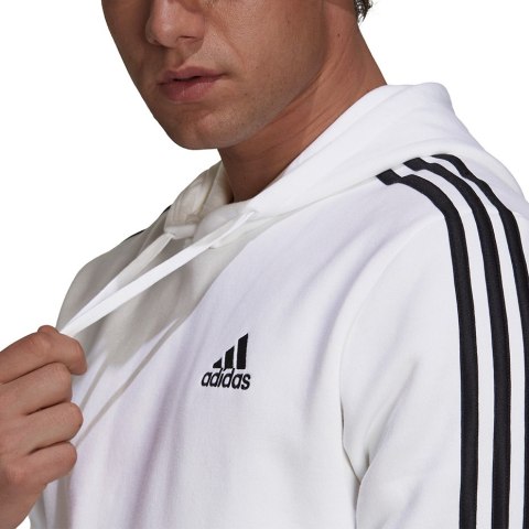 Bluza męska adidas Essentials Fleece 3-Stripes Hoodie biała GU2522 Adidas Bluza męska adidas Essentials Fleece 3-Stripes Hoodie biała GU2522 Adidas