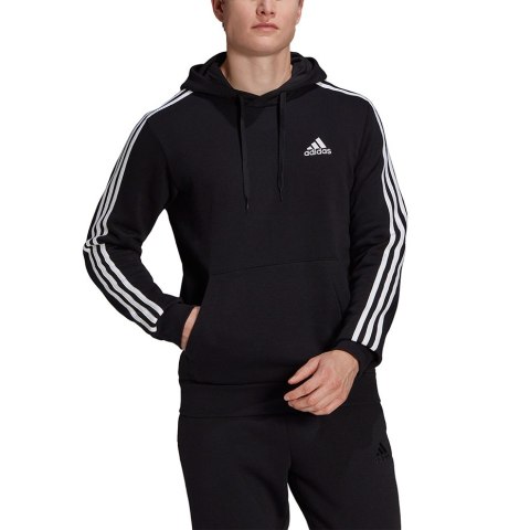 Bluza męska adidas Essentials Fleece 3-Stripes Hoodie czarna GK9072 Adidas Bluza męska adidas Essentials Fleece 3-Stripes Hoodie czarna GK9072 Adidas