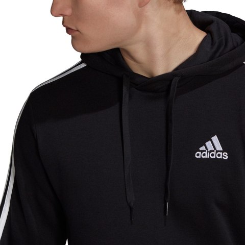 Bluza męska adidas Essentials Fleece 3-Stripes Hoodie czarna GK9072 Adidas Bluza męska adidas Essentials Fleece 3-Stripes Hoodie czarna GK9072 Adidas