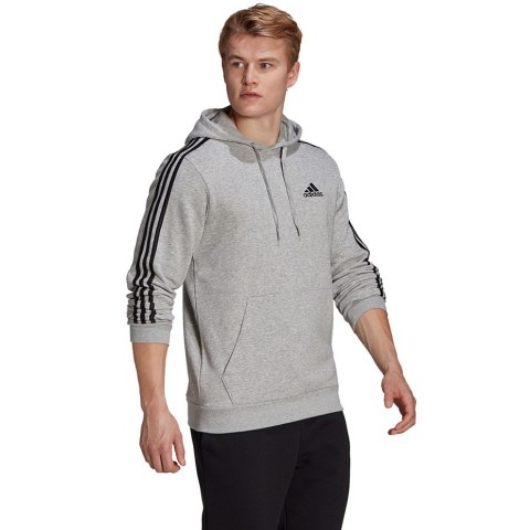 Bluza męska adidas Essentials Fleece 3-Stripes Hoodie szara GK9084 Adidas Bluza męska adidas Essentials Fleece 3-Stripes Hoodie szara GK9084 Adidas