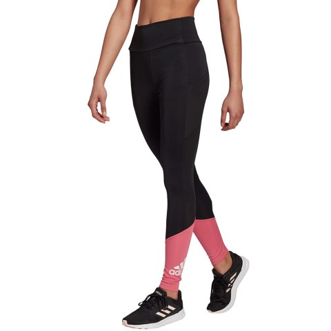 Legginsy damskie adidas Designed To Move Bi czarno-różowe GT0172 Adidas Legginsy damskie adidas Designed To Move Bi czarno-różowe GT0172 Adidas