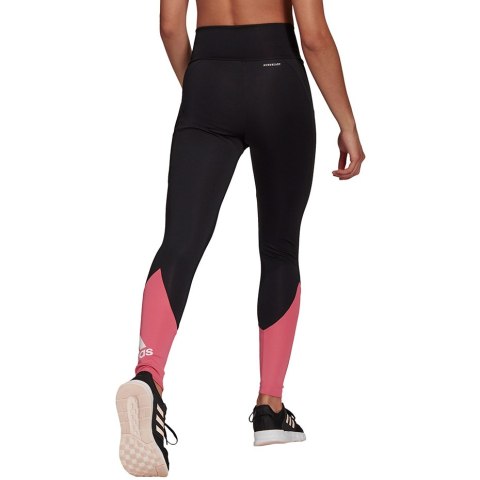Legginsy damskie adidas Designed To Move Bi czarno-różowe GT0172 Adidas Legginsy damskie adidas Designed To Move Bi czarno-różowe GT0172 Adidas