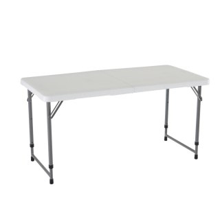 LIFETIME PÓŁKOMERCYJNY STÓŁ SKŁADANY W PÓŁ 122 CM O REGULOWANEJ WYSOKOŚCI (BIAŁY GRANIT) 4428 Lifetime