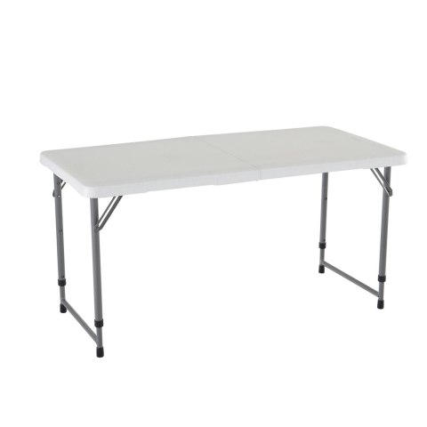 LIFETIME PÓŁKOMERCYJNY STÓŁ SKŁADANY W PÓŁ 122 CM O REGULOWANEJ WYSOKOŚCI (BIAŁY GRANIT) 4428 Lifetime
