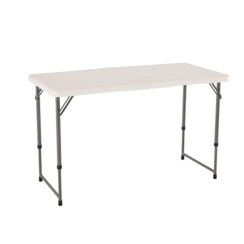 LIFETIME PÓŁKOMERCYJNY STÓŁ SKŁADANY W PÓŁ 122 CM O REGULOWANEJ WYSOKOŚCI (BIAŁY GRANIT) 4428 Lifetime
