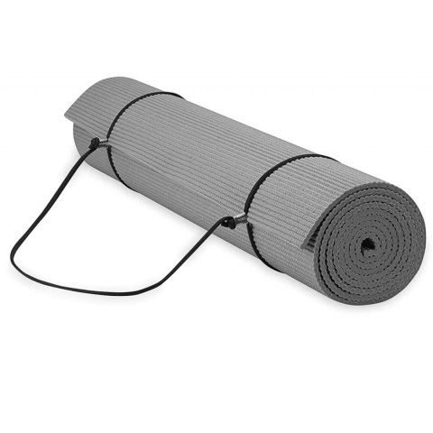 GAIAM ESSENTIALS MATA DO JOGI 6 MM Z PASKIEM SZARA 63317 Gaiam
