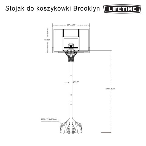 LIFETIME STOJAK DO KOSZYKÓWKI 50" BROOKLYN 90981 Lifetime