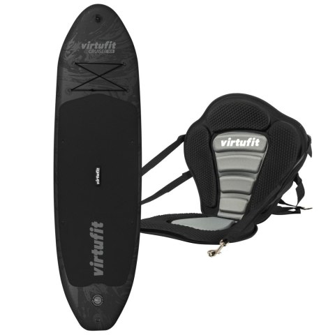 VIRTUFIT DESKA SUP CRUISER 305 - CZARNY - Z SIEDZENIEM KAJAKOWYM, AKCESORIAMI I TORBĄ DO NOSZENIA