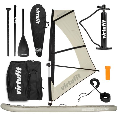VIRTUFIT DESKA SUP SURFER 305 - PIASKOWY BEŻ - Z OSŁONĄ PRZECIWWATROWĄ I AKCESORIAMI