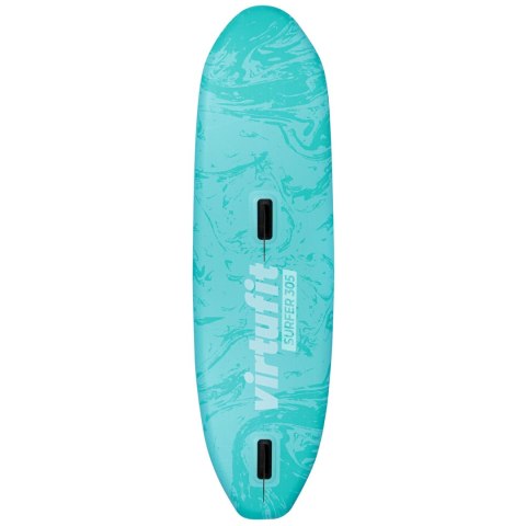VIRTUFIT DESKA SUP SURFER 305 - TURKUSOWY - Z OSŁONĄ PRZECIWWATROWĄ I AKCESORIAMI