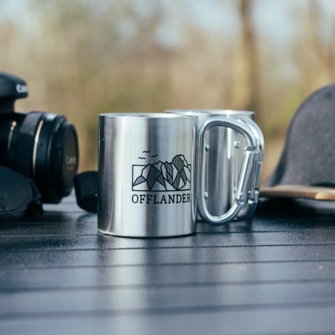OFFLANDER KUBEK KEMPINGOWY Z KARABIŃCZYKIEM STALOWY 220ML OFFLANDER