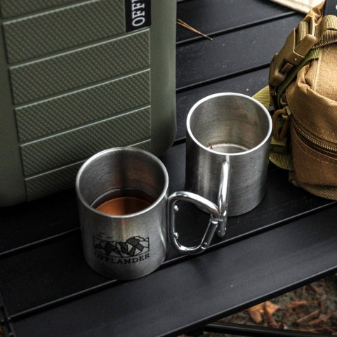 OFFLANDER KUBEK KEMPINGOWY Z KARABIŃCZYKIEM STALOWY 220ML OFFLANDER