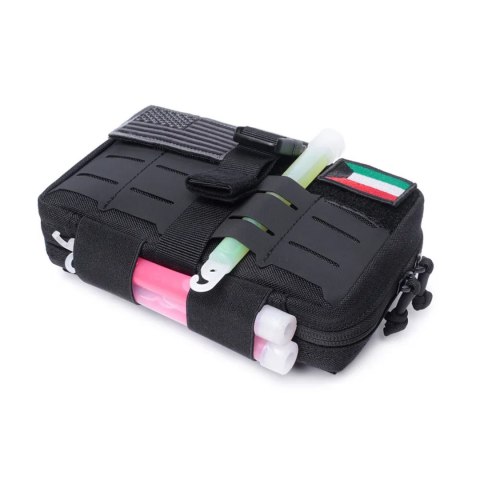 OFFLANDER SASZETKA TAKTYCZNA MOLLE Z RZEPEM NA POWERBANK I KABLE CZARNA OFFLANDER