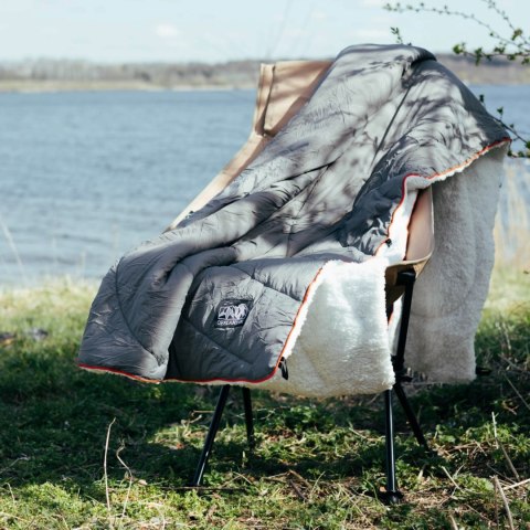 OFFLANDER MIĘKKI KOC PLED KEMPINGOWY SZARY 200 x 140 OFFLANDER