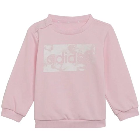 Dres dla dzieci adidas I Lin ft Jogger różowo-szary H65821 Adidas Dres dla dzieci adidas I Lin ft Jogger różowo-szary H65821 Adidas