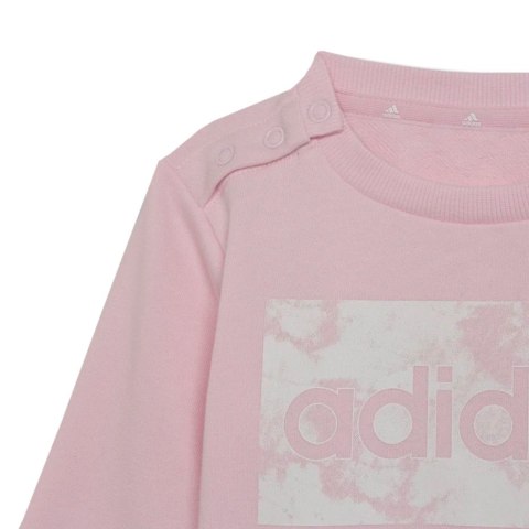 Dres dla dzieci adidas I Lin ft Jogger różowo-szary H65821 Adidas Dres dla dzieci adidas I Lin ft Jogger różowo-szary H65821 Adidas