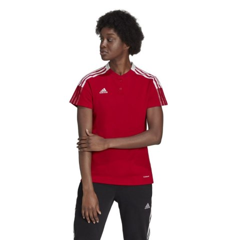 Koszulka damska adidas Tiro 21 Polo czerwona GM7350 Adidas teamwear