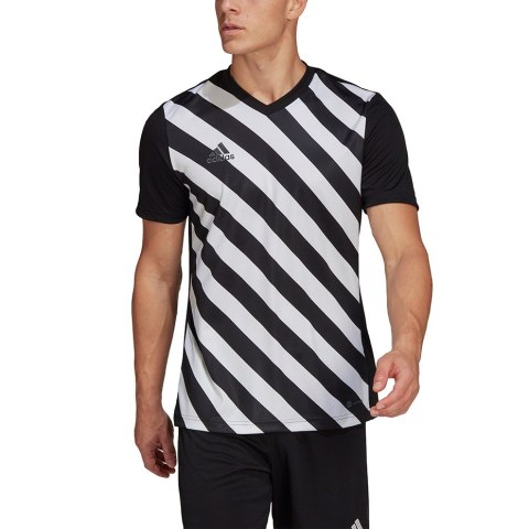 Koszulka męska adidas Entrada 22 Graphic Jersey czarno-biała HF0126 Adidas teamwear