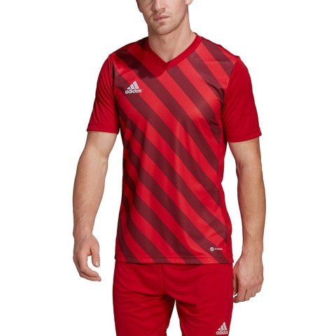 Koszulka męska adidas Entrada 22 Graphic Jersey czerwono-bordowa HB0572 Adidas teamwear Koszulka męska adidas Entrada 22 Graphic Jersey czerwono-bordowa HB0572 Adidas teamwear