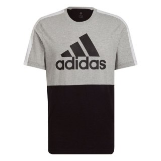 Koszulka męska adidas Essentials Colorblock Single Jersey Tee czarno-szara HE4334 Adidas