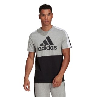 Koszulka męska adidas Essentials Colorblock Single Jersey Tee czarno-szara HE4334 Adidas