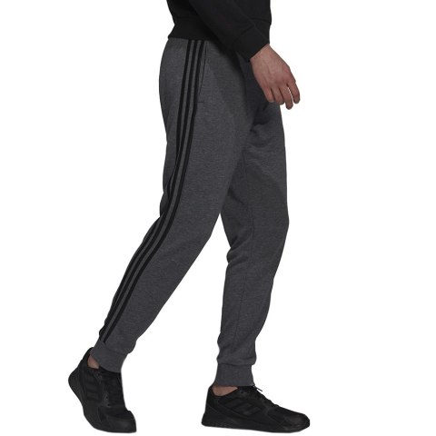 Spodnie męskie adidas Essentials French Terry Tapered Cuff 3-Stripes Pants szare H12256 Adidas Spodnie męskie adidas Essentials French Terry Tapered Cuff 3-Stripes Pants szare H12256 Adidas