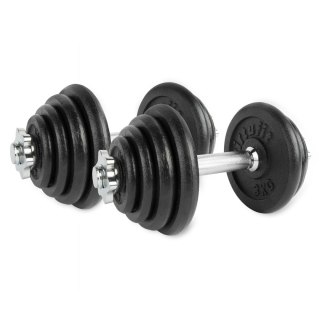 VIRTUFIT REGULOWANY ZESTAW HANTLI PRO - ZESTAW SZTANGI - ŻELIWO - 1 X 15 KG VirtuFit