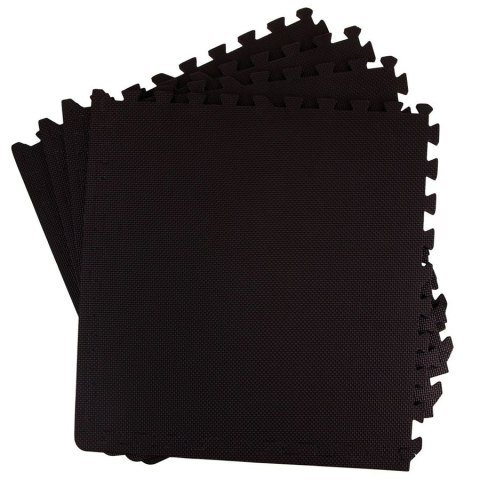 Mata do ćwiczen puzzle EB FIT 60x60x1,0cm 4 szt czarna czarny 60x60cm Enero