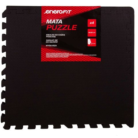 Mata do ćwiczen puzzle EB FIT 60x60x1,0cm 4 szt czarna czarny 60x60cm Enero
