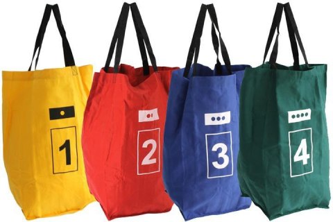 Worek do skakania z uchwytami i numerami 4 SZT. multikolor 60x27 cm Maxwel