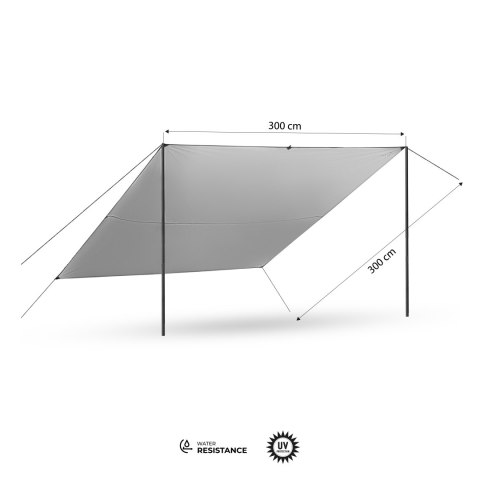 NC17107 TARP PŁACHTA BIWAKOWA KEMPINGOWA 300X300 CM ZIELONA NILS CAMP NILS CAMP