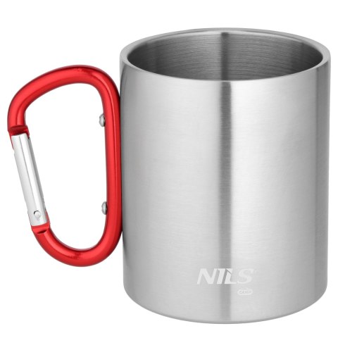 NC17110 KUBEK KEMPINGOWY Z KARABIŃCZYKIEM 300 ML STAL NIERDZEWNA CZERWONY NILS CAMP NILS CAMP