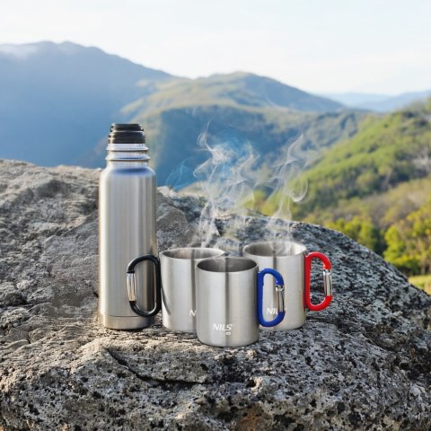 NC17110 KUBEK KEMPINGOWY Z KARABIŃCZYKIEM 300 ML STAL NIERDZEWNA CZARNY NILS CAMP NILS CAMP