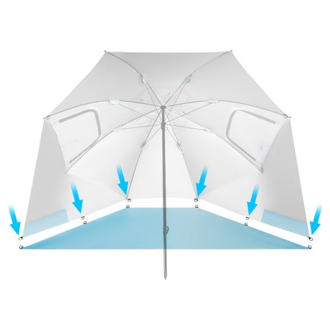 NC17114 PARASOL/PARAWAN PLAŻOWY 2W1 XXL 240 CM NIEBIESKI NILS NILS