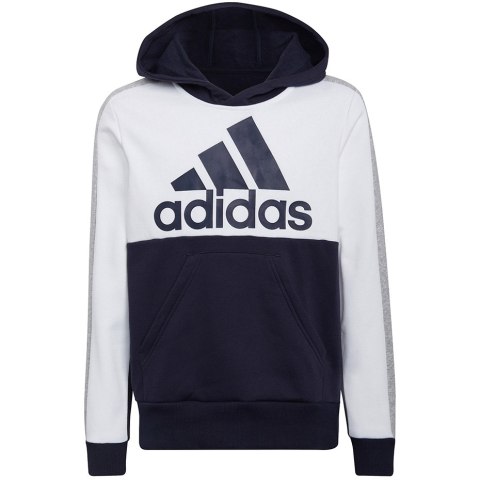 Bluza dla dzieci adidas Colorblock Fleece biało-granatowa HC5659 Adidas Bluza dla dzieci adidas Colorblock Fleece biało-granatowa HC5659 Adidas