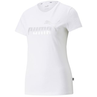 Koszulka damska Puma ESS+ Metallic Logo Tee biała 848303 02 Puma