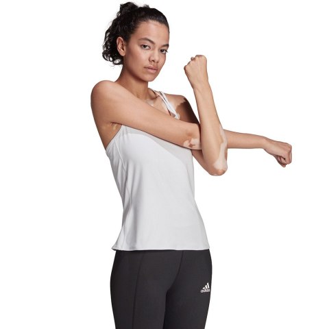 Koszulka damska adidas Studio Slim Strappy Back Tank Top biała HE3141 Adidas Koszulka damska adidas Studio Slim Strappy Back Tank Top biała HE3141 Adidas