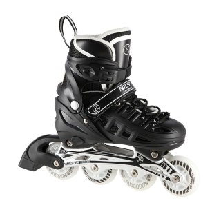 NH10905 4w1 CZARNE LED ROZM. L(39-42) ŁYŻWOROLKI Z WYM. PŁOZĄ HOKEJOWĄ NILS EXTREME NILS EXTREME