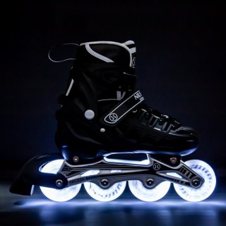 NH10905 4w1 CZARNE LED ROZM. M(35-38) ŁYŻWOROLKI Z WYM. PŁOZĄ HOKEJOWĄ NILS EXTREME NILS EXTREME