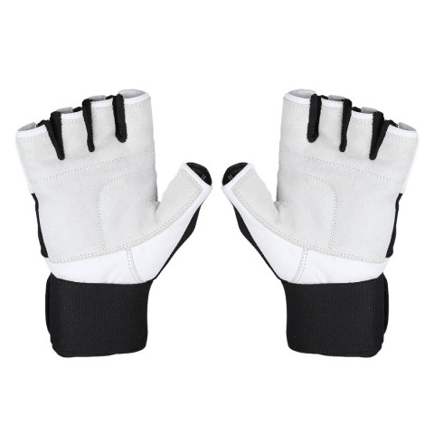 RST04 WHITE-BLACK ROZM. XL RĘKAWICE NA SIŁOWNIĘ HMS HMS