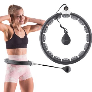 ZESTAW HULA HOP HHW06 BLACK Z PIŁKĄ GRAWITACYJNĄ I LICZNIKIEM HMS + PAS BR163 BLACK PLUS SIZE HMS